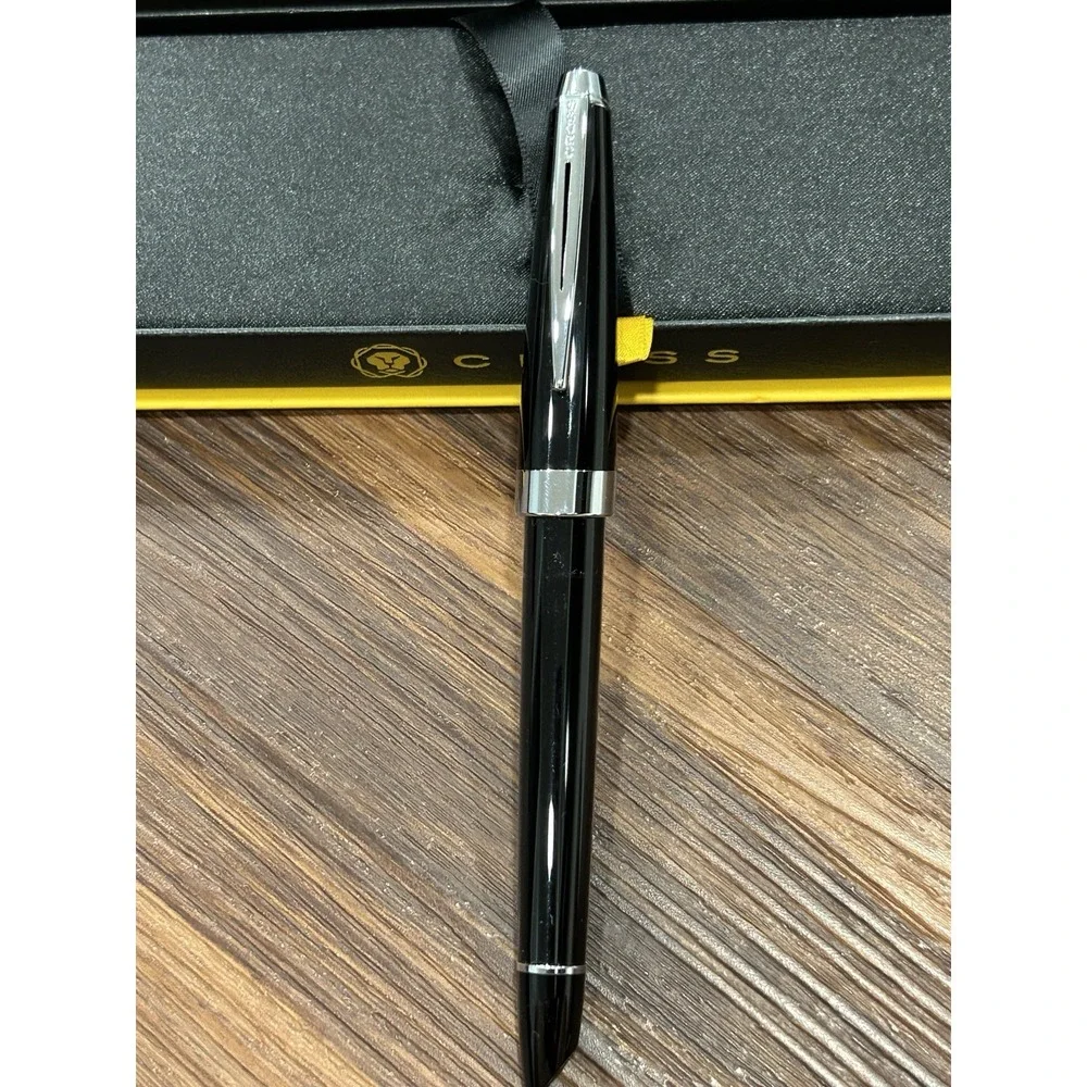 Cross Aventura Ballpoint Pen Onyx Black With Chrome Trim With Gift Box New